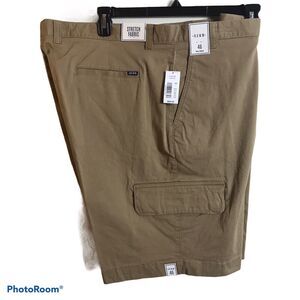 ROWM Cargo Shorts Mens Tan Stretch Fabric Size 46 Big Man Camel NEW